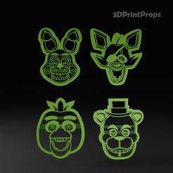 1.jpg Five Nights At Freddy's Cookie Cutters Set