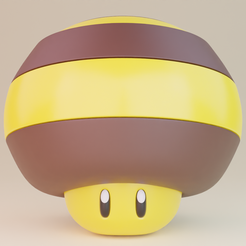 Bee-Mushroom-1.png 3D-Datei Bienenpilz (Mario)・3D-druckbares Design zum Herunterladen