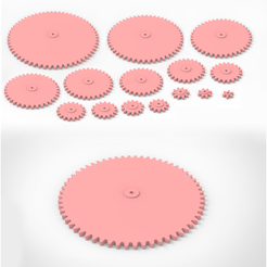 00.png Fichier STL Engrenages - Taille différente・Plan imprimable en 3D à télécharger