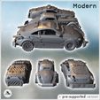 3.jpg Set of three post-apocalyptic cars with bumper and improvised armor on the body (8) - Future Sci-Fi SF Post apocalyptic Tabletop Scifi 28mm 15mm 20mm Modern