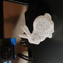Bunny Voronoi - with support. Rabbit Voronoi with support