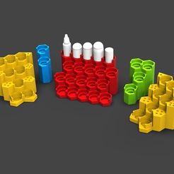 Citadel_Vallejo_Paint_Rack_2.jpg Free STL file Modular Citadel/Vallejo Paint Rack・3D printer model to download