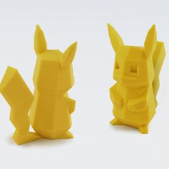 pikachu_low_poly_pokemon_flowalistik_youmagine.jpg Бесплатный STL файл Низкополигональный Пикачу・3D-печатная модель для загрузки