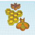 Frantic-Gogo-Trug-1.png Bee cutters, bees and honeycomb pattern Cookie cutter, Polymer Clay Cutter, earrings, SET 3 pcs