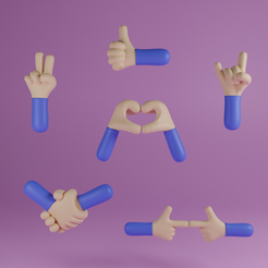 capa.png 3D file Emoji hands・3D printing design to download