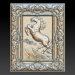 1.jpg Rearing Horse Relief 3D STL Model for CNC Router 3D print model