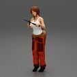 Girl-0001.jpg 3D file Woman farmer cutting tree with big scissors・3D print model to download