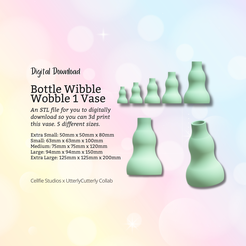Cover-9.png Bottle Wobble Vase 1 STL-Datei - Digitaler Download -5 Größen- Haushaltswaren, Minimalistisches Modernes Design