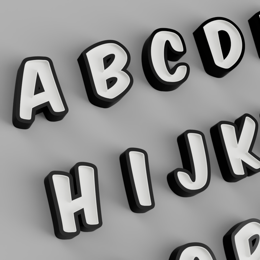 FONT NAMELED - Komika axis accents - ALPHABET - CREATE ALL WORDS IN LED LAMP 3D model