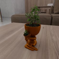 untitled.jpg Mom and Child Plant Pot with 3D Print Stl File,Holder, 3D Home Decor, Mini vase, Indoor Vase, Key Holder, Card Holder, plant pot, Mother Day