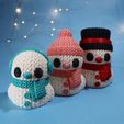FM-1.jpg Knitted Snowman Family (Multiparts)