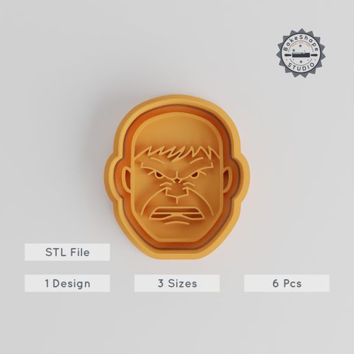 Superhero Shape Cookie Cutter & Stamp Set, 6 Piece, S/M/L, Ideal for Cookies & Fondant - 3D model önizlemesi