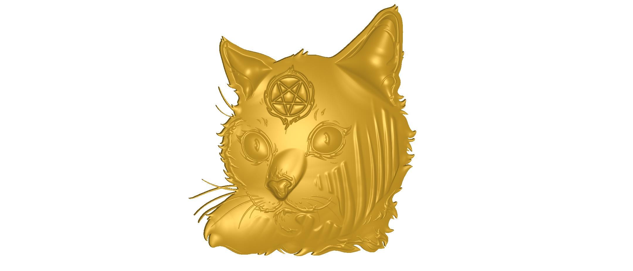 Скачать файл STL Кошка магия кулон пентакль "хранитель