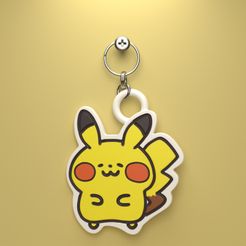 chibi-pikachu-render.jpg Файл STL БРЕЛОК POKEMON CHIBI PIKACHU (ПРОСТАЯ ПЕЧАТЬ БЕЗ ПОДДЕРЖКИ)・Модель для загрузки и печати в формате 3D