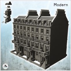 1-PREM-B30.jpg Fichier STL Grand bâtiment moderne avec balcon et cheminées avec muret (30) - Deuxième guerre mondiale Deuxième guerre mondiale Campagne de l'Ouest USA UK Allemagne・Modèle pour imprimante 3D à télécharger