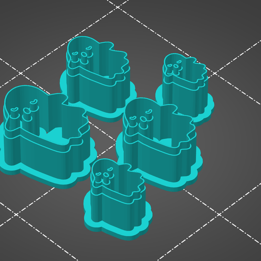 Halloween Ghost Polymer Clay Stud Cutter 3D model