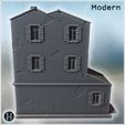 5.jpg Multi-level structure with tiled roofs, protruding wings and arched double entrances (78) - Modern WW2 WW1 World War Diaroma Wargaming RPG Mini Hobby