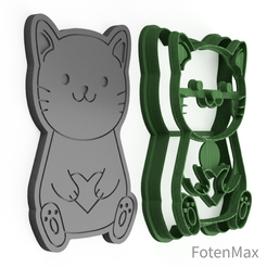 0003-Cat-with-heart.png Cat with heart Cookie Cutter 0003
