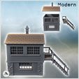 3.jpg Modern building with access staircase to the first floor and cut stone walls (48) - Modern WW2 WW1 World War Diaroma Wargaming RPG Mini Hobby