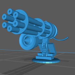 Gatling right.PNG Free STL file Mounted Gatling Gun・3D printing template to download
