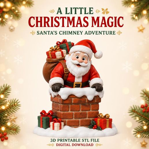Santa Claus in Chimney | Christmas Fireplace and Mantel Figurine