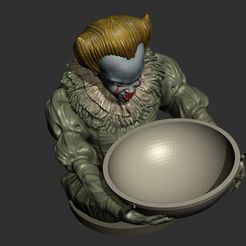 Pennywise Halloween 3D Model 1 (1).jpg Fichier 3D Pennywise IT Halloween Candy Holder Modèle imprimable en 3D Modèle imprimable en 3D・Modèle à imprimer en 3D à télécharger