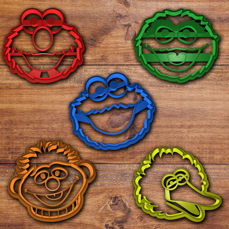 download stl file sesame street cookie cutter set template to 3d print cults