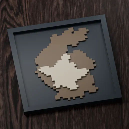Mandibuzz Line - Pokemon Silhouette Frame | Box sprite | STL
