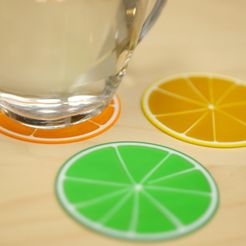 Citrus slices pic 1.jpg Free STL file Citrus Coasters・3D print design to download, MosaicManufacturing
