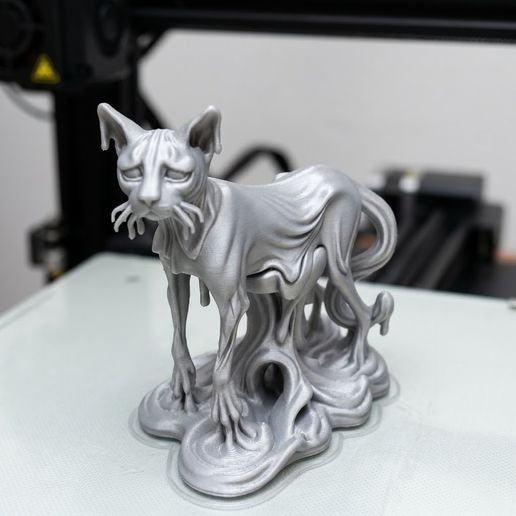 Surrealist Melting Cat 3D Print Model