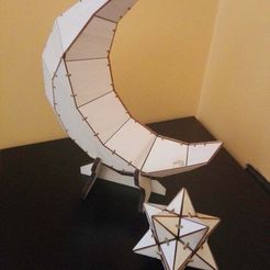 2017-08-14_13.35.45.jpg Free DXF file low poly Laser Cut Moon・3D printable object to download