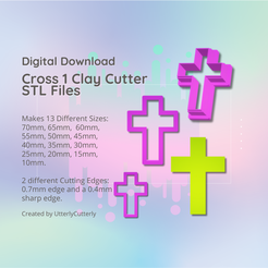Cover-7.png Archivo 3D Cruz 1 Clay Cutter - Pendiente STL Digital File Download- 13 tamaños y 2 versiones de cortador de pendientes, religioso, crucifijo, pascua・Objeto para impresora 3D para descargar