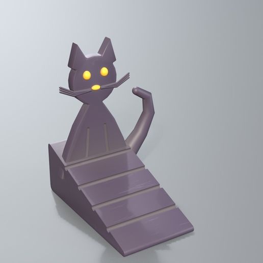 Black Cat Door Stopper - Halloween Wedge Door Stop - 3D Print STL
