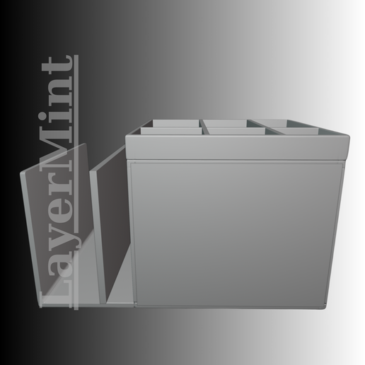 ETSY-1.png 带 2 个抽屉和侧边文件架的大型办公桌收纳盒 | STL 3D 打印模型