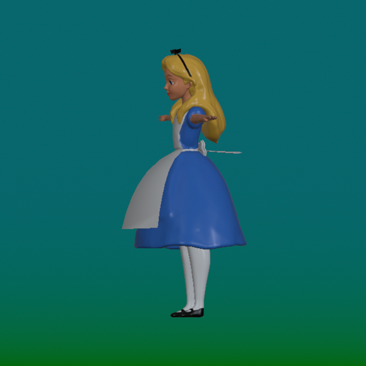 🎬 Alice in Wonderland (T-pose)・ OBJ File for 3D printing・Cults