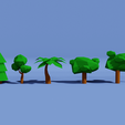 trees green.png Low Poly Nature Pack