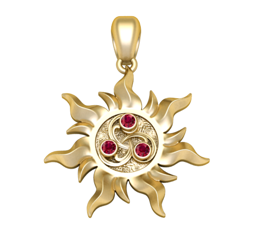 Celtic Triskelion Sun Pendant - 3D Printable Jewelry STL - Solar Trinity Talisman
