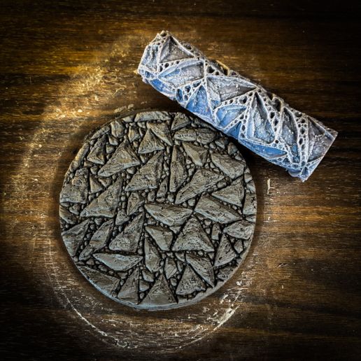 🪨 Shattered Shard Rock Texture Roller – Miniature Bases & Terrain・ STL ...