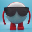 IMG_7617.jpg Funny Cool Google Home Stand | Cute Colorful Nest Mini Holder | Happy Red Sunglasses Man Smart Speaker Holder | Fun Decoration For Child