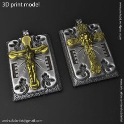 Jesus_cross_vol2_Pendant_K1.jpg 3D-Datei Jesus cross vol2 Pendant Jewelry・3D-Drucker-Vorlage zum herunterladen