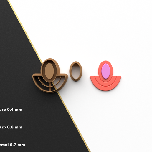 Polymer clay cutters Geo Glow | 6 size 3 version cut| Digital files for 3D printing 3D model