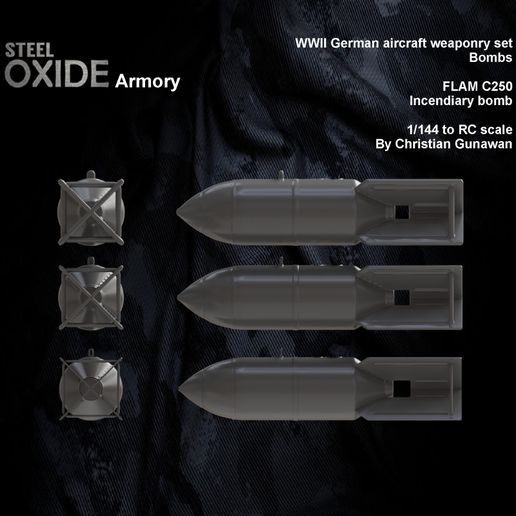 💣 WWII Luftwaffe FLAM C250 Incendiary bomb・ STL File for 3D printing・Cults