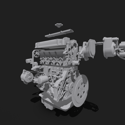 💭 Detailed B Series Engine Model・ 3D File for 3D printing・Cults