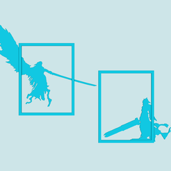 r0.png STL file Cloud vs Sephiroth Panel - Decoration Final Fantasy・3D printable design to download