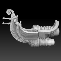 rocket knarr finished6.jpg STL file Rocket Knarr Space Viking Longship・3D printing design to download