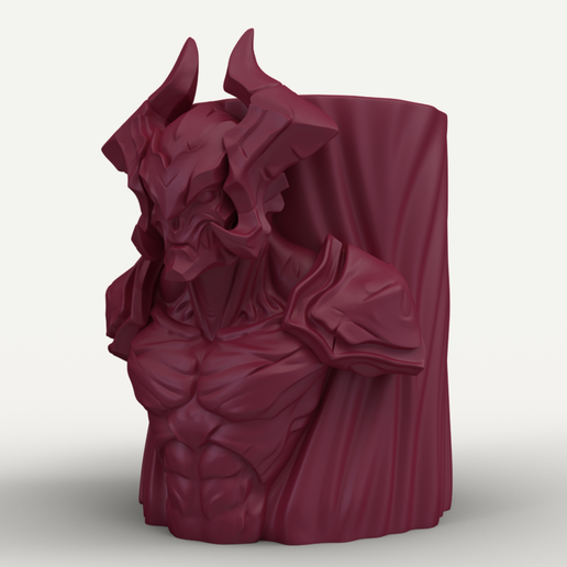 SimLab3853.png Aatrox Pot - League of Legends 3D Print Model - Gaming Desk Organizer & Planter STL