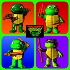 InCollage_20230828_194623593.jpg Fichier STL PACK NINJA TURTLES MUTANT MAYHEM KID VERSION BABY・Design pour imprimante 3D à télécharger