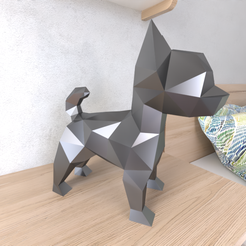 10.png STL-Datei Chihuahua Hund Lowpoly・3D-druckbares Modell zum Herunterladen