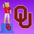 cvbvcb.png NCAA - Oklahoma Sooners Maskottchen Statue - 3d Drucken
