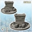 4.jpg Medieval house on pedestal with flat roof and exterior accessories (5) - Medieval Fantasy Magic Feudal Old Archaic Saga 28mm 15mm